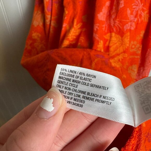 Universal Thread NWT red linen blend smocked sundress size small I26 - Picture 7 of 8